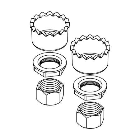 Central Brass Coupling Nuts And Washers (2 Sets) (Thicker Crowfoot Washer) G-914-SA